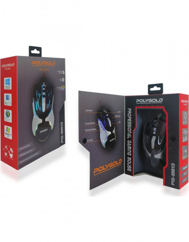 Polygold PG-8813 Gaming Oyuncu Mouse Siyah